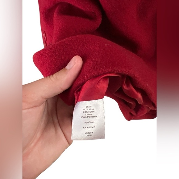 Talbots red wool blend collared jacket - Picture 6 of 6